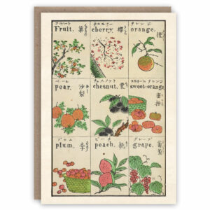 Japanese greeting card illustrating fruits