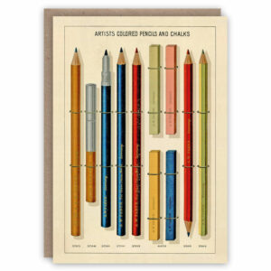 Greeting card illustrating artists' pencils