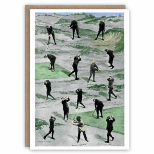 Greeting card illustrating golf techniques