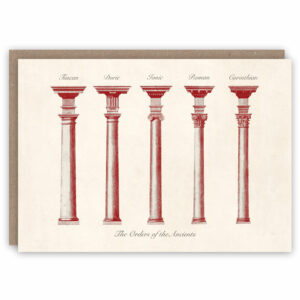 Greeting card illustrating Greek and Roman columns