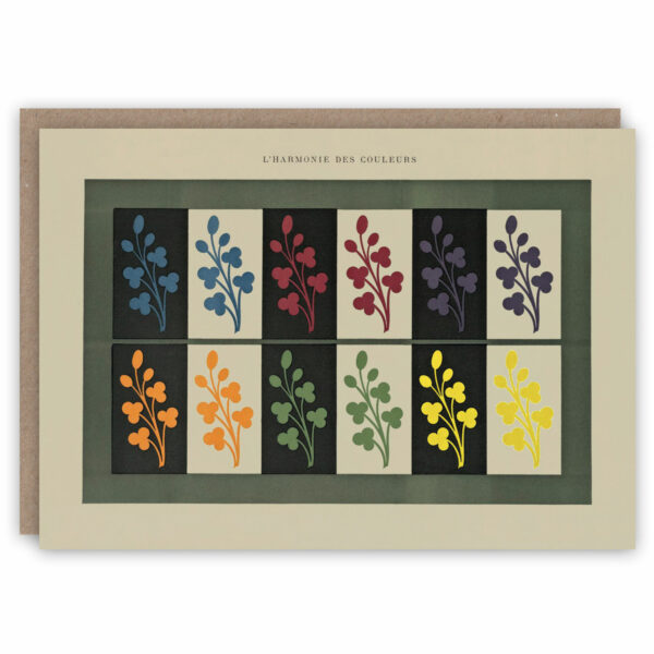 Greeting card illustrating harmony of colours