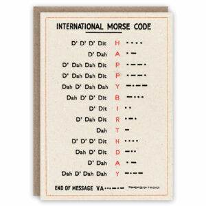 Greeting card with morse code message spelling happy birthday