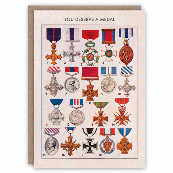 Types of medals greeting card