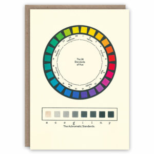 Greeting card illustrating Wilhelm Ostwald's color theory