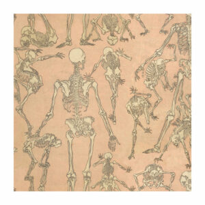 Detail of skeleton wrapping paper adapted from vintage Japanese drawings